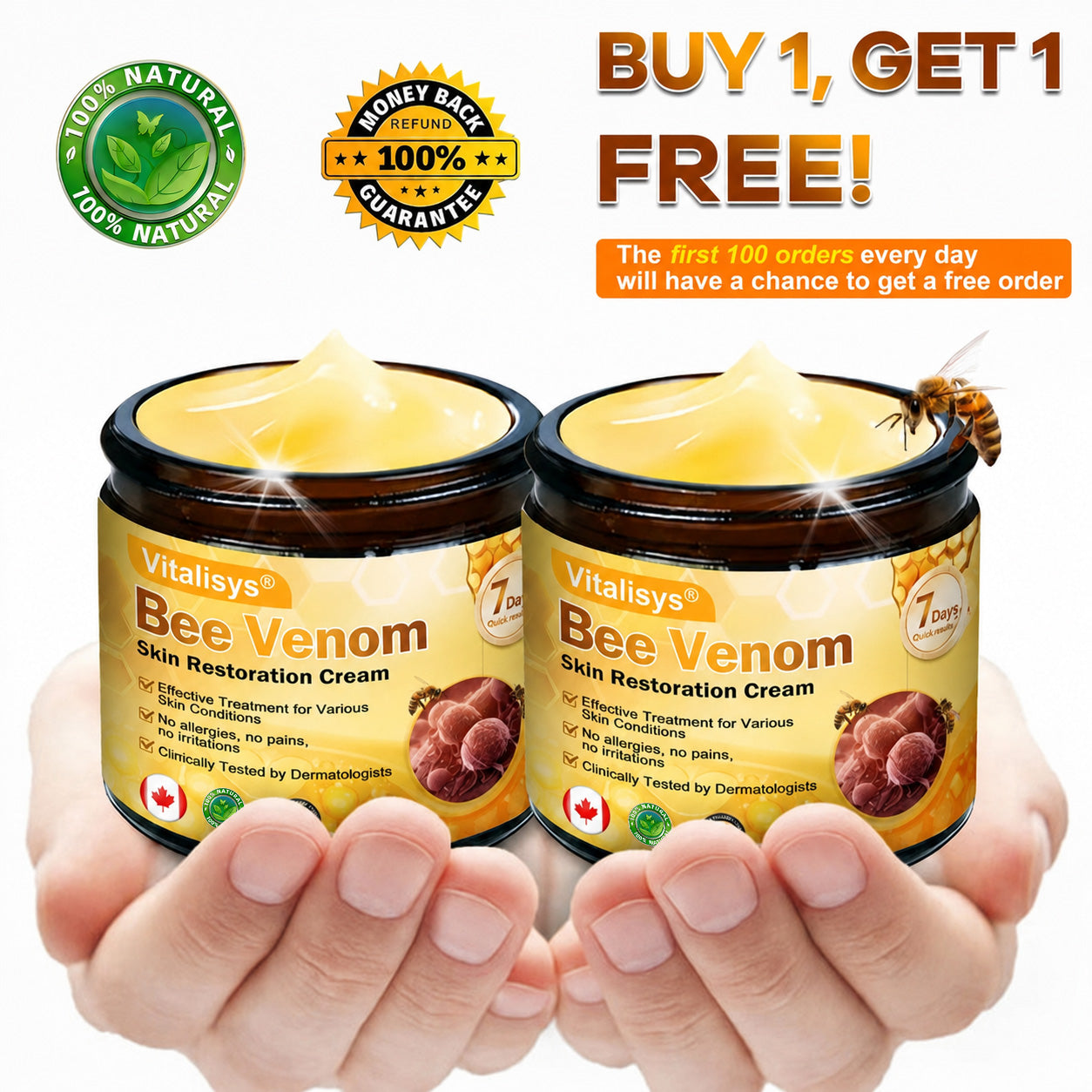ใ๐๐๐๐ ๐๐๐ฐ ๐๐ฉ๐ ๐ซ๐๐๐: ๐๐% ๐๐
๐
ใ๐๐๐ฏAeehfengยฎ Bee Venom Skin Restoration Cream โ with Royal Jelly, Hyaluronic Acid and Bee Venom for skin hydration, elasticity, anti-aging & repair